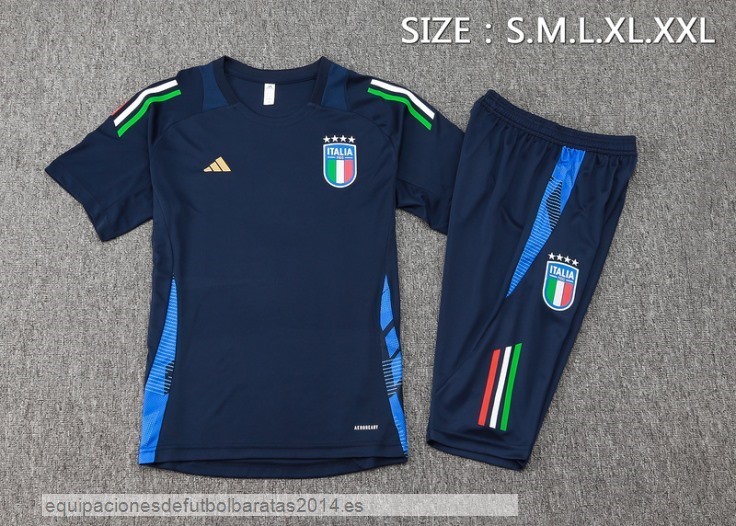 Nuevo Entrenamiento Conjunto Completo Italia 2024 Azul Marino Baratas